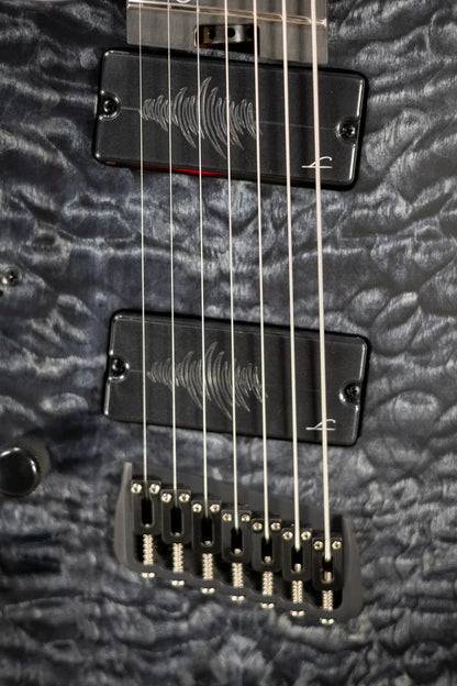 Legator N7FSSL-BLK 7-String Left Handed Multi-Scale Electric Guitar - Black QM