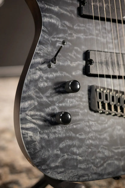 Legator N7FSSL-BLK 7-String Left Handed Multi-Scale Electric Guitar - Black QM