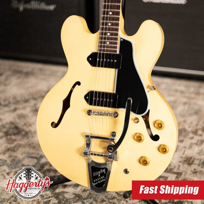 Gibson Custom Shop Limited Edition 1959 ES-330 Bigsby Reissue Hollow Body Electric Guitar - Antique White VOS with Hardshell Case