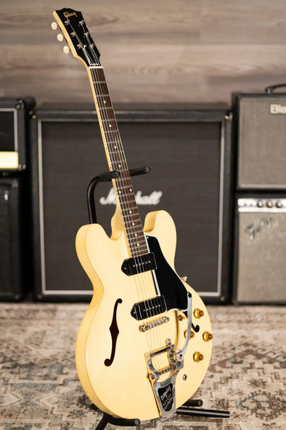 Gibson Custom Shop Limited Edition 1959 ES-330 Bigsby Reissue Hollow Body Electric Guitar - Antique White VOS with Hardshell Case