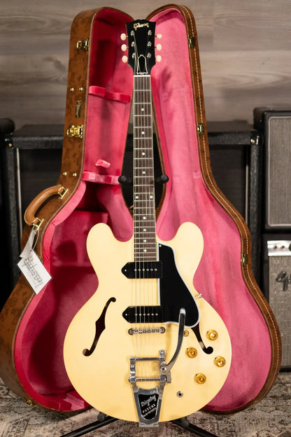 Gibson Custom Shop Limited Edition 1959 ES-330 Bigsby Reissue Hollow Body Electric Guitar - Antique White VOS with Hardshell Case