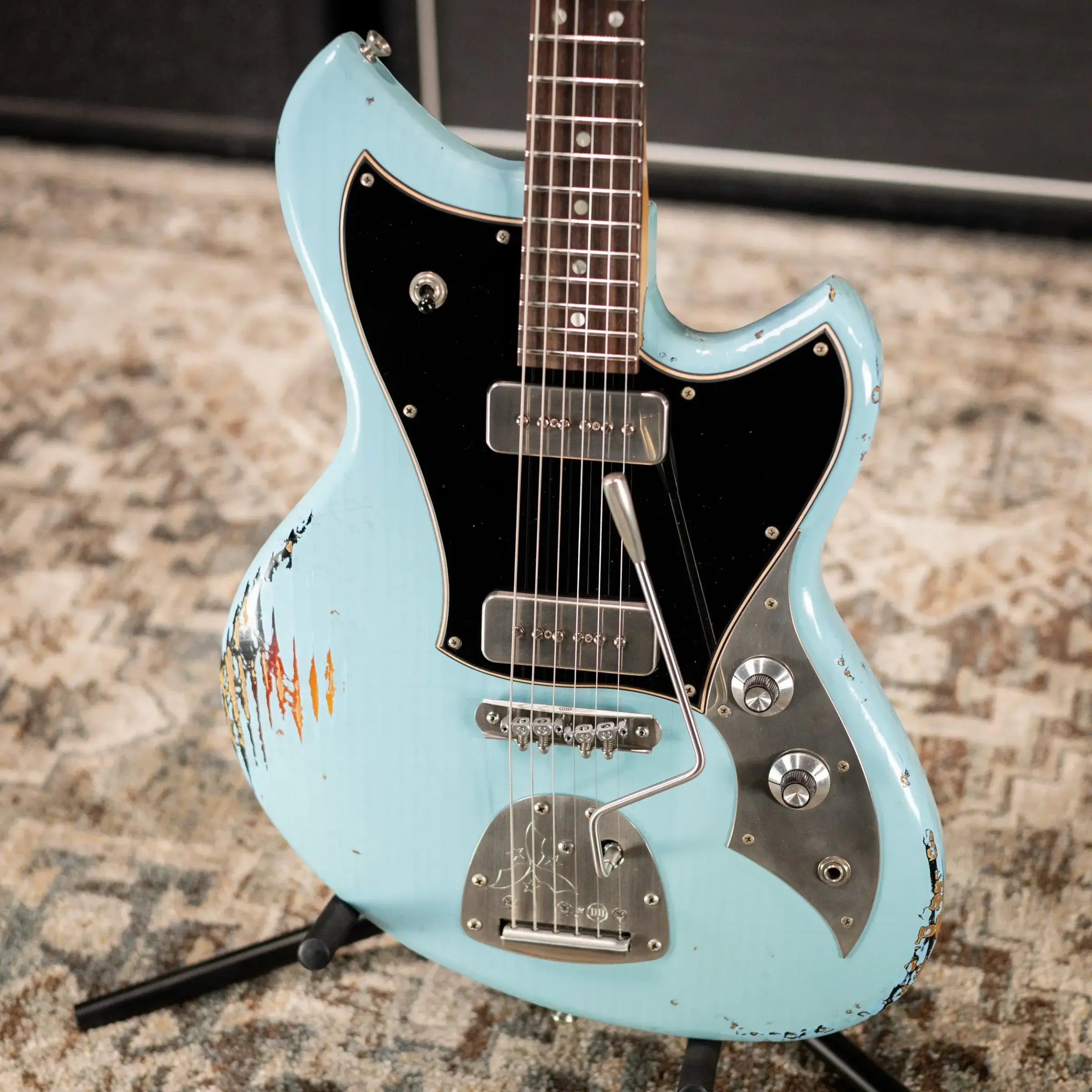 Novo Limited Serus J Electric Guitar - Daphne Blue over '64 3-Tone Burst with Gig Bag