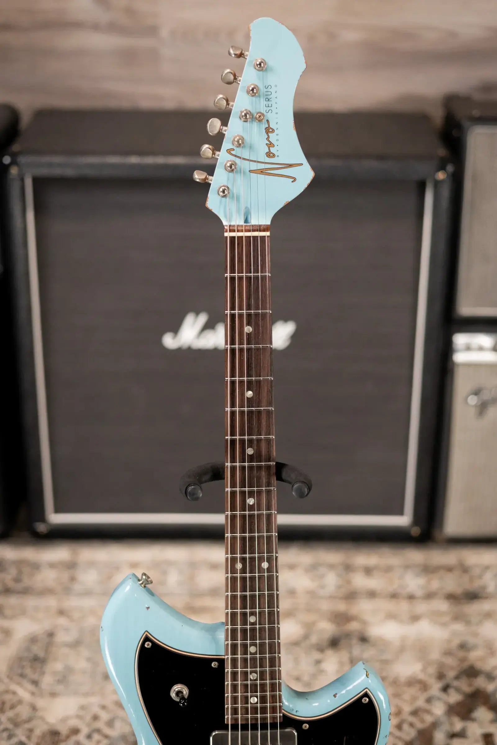 Novo Limited Serus J Electric Guitar - Daphne Blue over '64 3-Tone Burst with Gig Bag