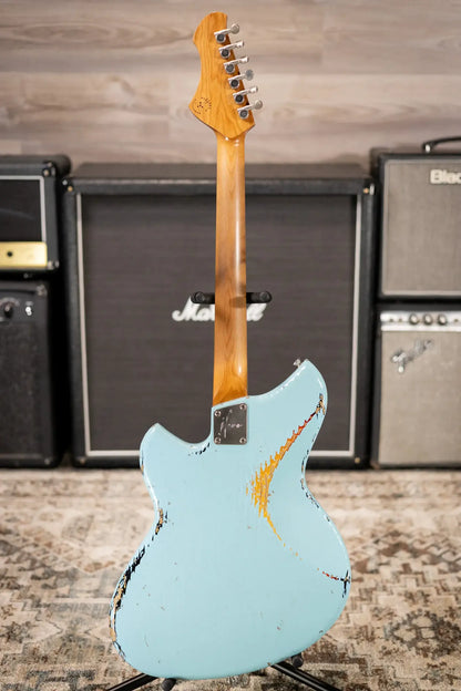 Novo Limited Serus J Electric Guitar - Daphne Blue over '64 3-Tone Burst with Gig Bag