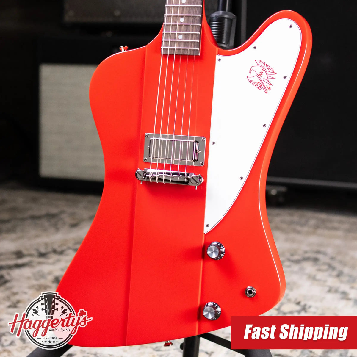 Epiphone 1963 Firebird I Reissue Electric Guitar - Cardinal Red with Hardshell Case