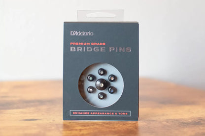 D'Addario PWPS2 Ebony Bridge Pins with End Pin Set Abalone Inlay