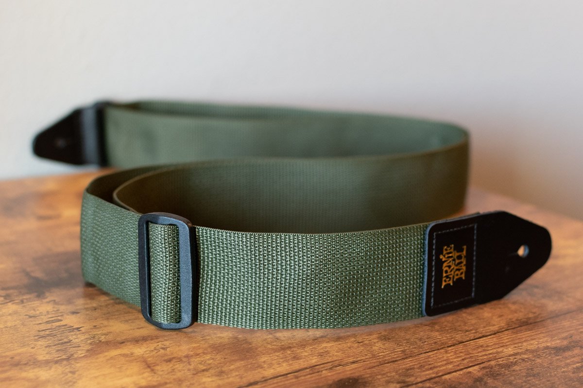 new ERNIE BALL P04048 POLYPRO GUITAR STRAP OLIVE haggertys 3
