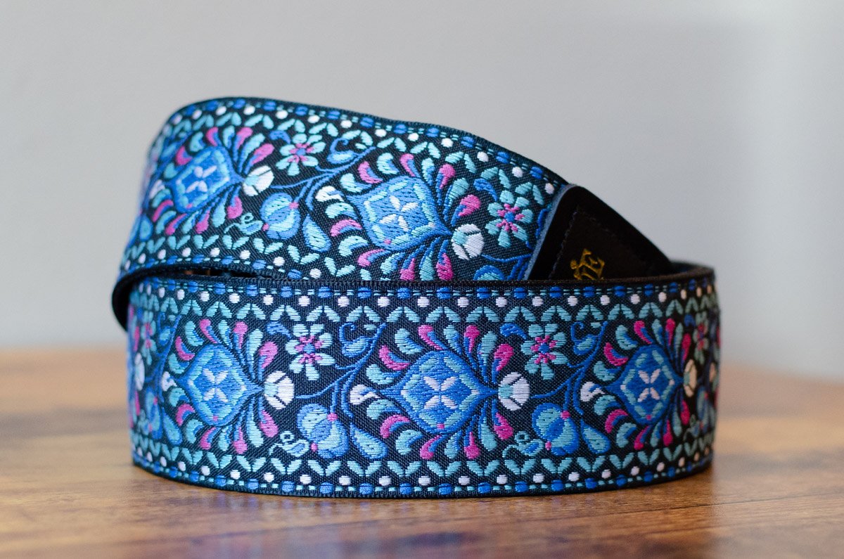 new ERNIE BALL P04097 INDIGO ORCHID JACQUARD GUITAR STRAP haggertys 2