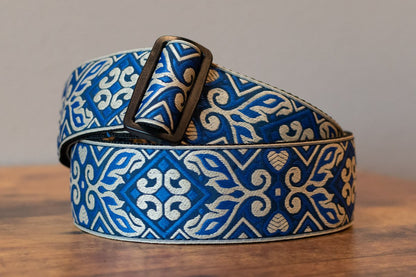 new ERNIE BALL P04165 TRIBAL BLUE JACQUARD STRAP haggertys 2