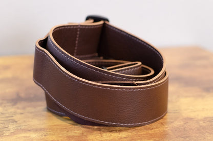 Ernie Ball P04135 2" Tri-Glide Italian Leather Strap Brown