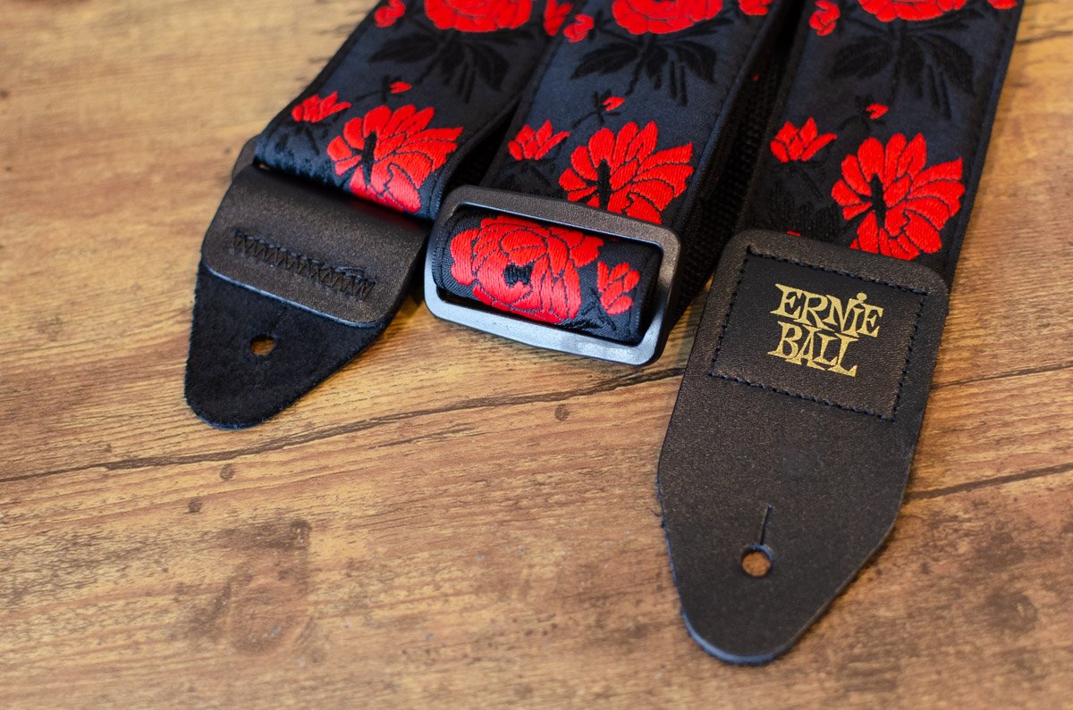 new Ernie Ball P05335 Tango Rose Jacquard Strap haggertys 4