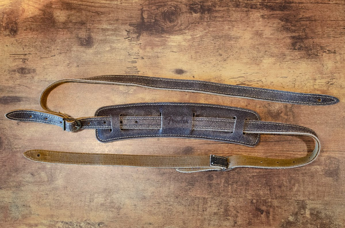 new Fender Vintage Style Distressed Leather Strap haggertys 9