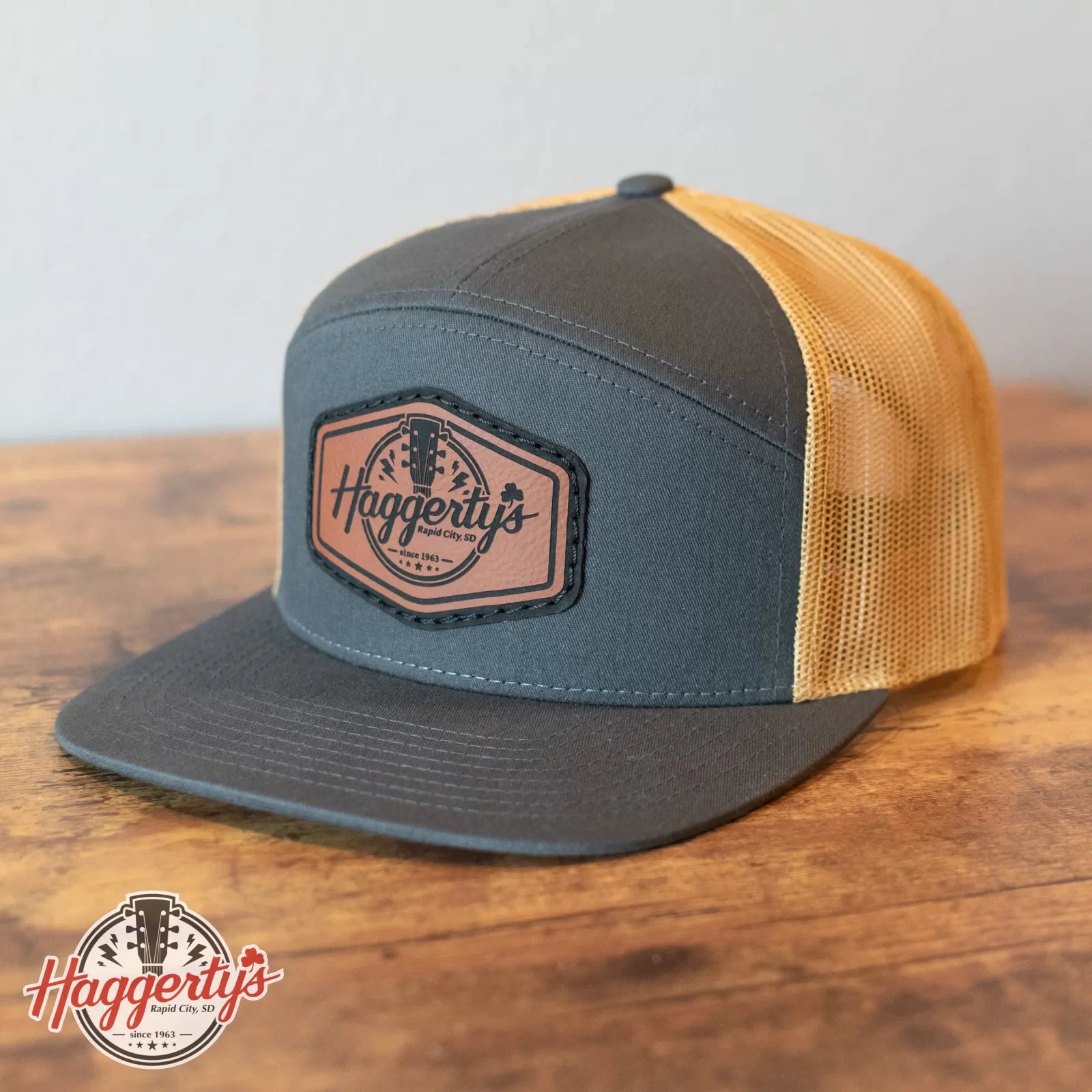 new Haggerty s FlatBill Cap 2 Color Hat Style 168 Heather Gray Gold haggertys 1