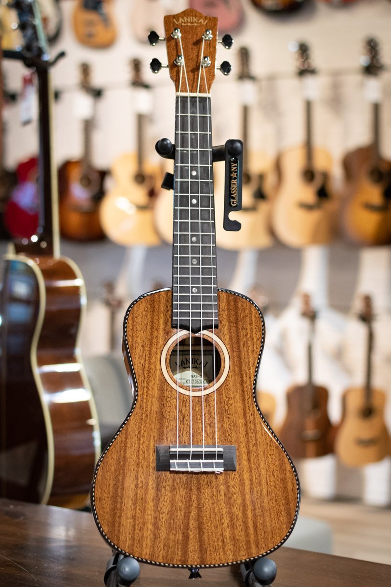 new Lanikai MAS C All Solid Mahogany Concert Ukulele w Nylon Foam Case haggertys 02