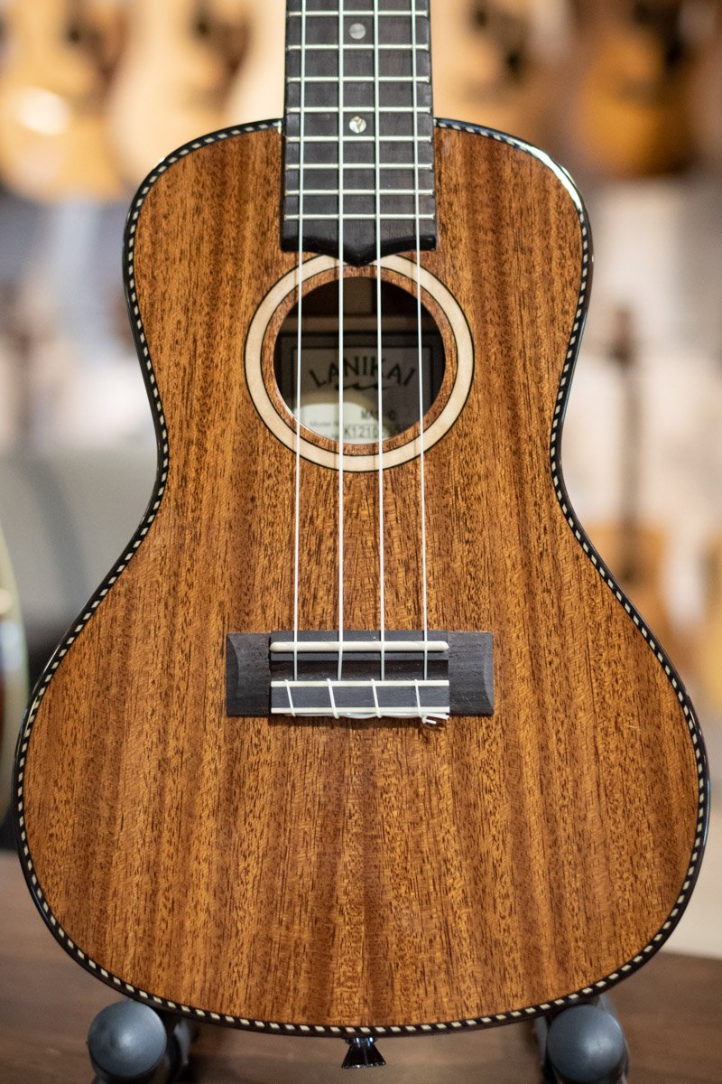 new Lanikai MAS C All Solid Mahogany Concert Ukulele w Nylon Foam Case haggertys 04