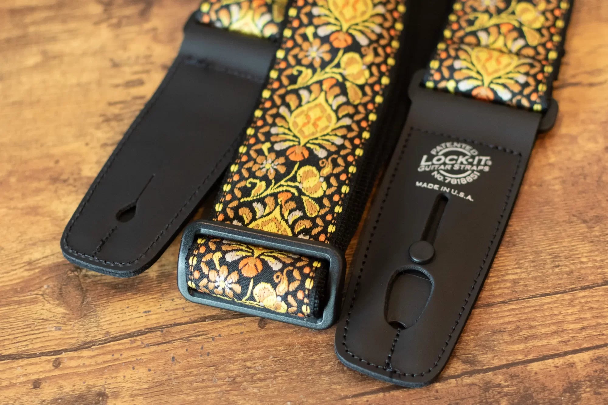 Lock-It 2" Guitar Strap - Retro Vintage Series - Lemon Chill
