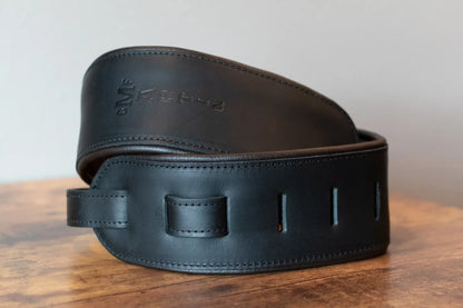 new Martin Premium Rolled Leather Guitar Strap Black haggertys 2