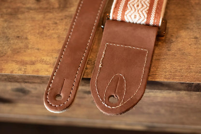 new Taylor Academy Guitar Strap White Brown Jacquard Cotton 2 haggertys 5