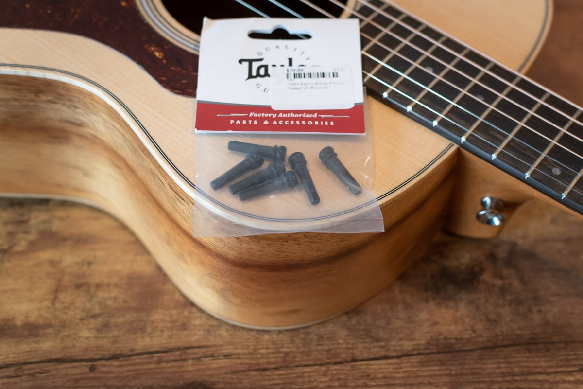 Taylor Bridge Pins Ebony with Abalone Dots