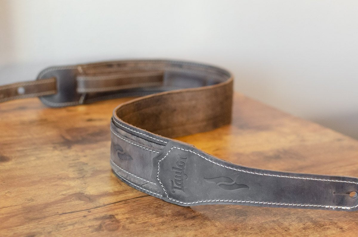 new Taylor Element Guitar Strap Dark Brown Distressed Leather 2 5 haggertys 05