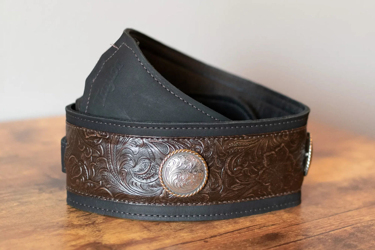 new Taylor Grand Pacific 3 Nickel Concho Leather Strap Black haggertys 2