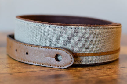 Taylor Vegan Leather Guitar Strap - Tan with Natural Textile Trim 2.5" (4203-25)